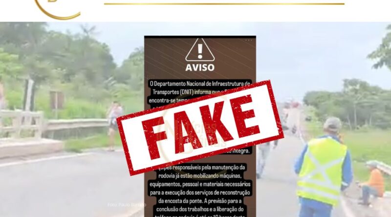 A Unidade Operacional da PRF em Ipixuna do Pará informou que a informação sobre a liberação da BR010 é falsa, e que desconhece sua origem.