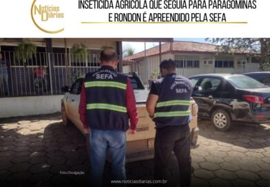 Uma carga com 600 litros de inseticida agrícola, que ia para Paragominas e Rondon do Pará, foi apreendida pela equipe de fiscalização da SEFA (Secretaria de Estado da Fazenda) em Dom Eliseu.