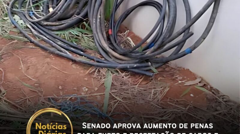 O Senado aprovou o projeto de lei que prevê o endurecimento das penas para crimes relacionados ao furto, roubo e receptação de fios, cabos e equipamentos de telefonia ou transmissão de energia elétrica. A proposta, de origem na Câmara dos Deputados, altera o Código Penal e a Lei Geral das Telecomunicações. Como foi modificada pelos senadores, a matéria retorna agora para nova análise dos deputados.