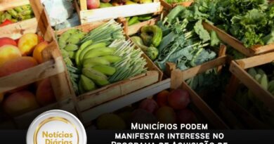 Municípios podem manifestar interesse no Programa de Aquisição de Alimentos até 20 de maio