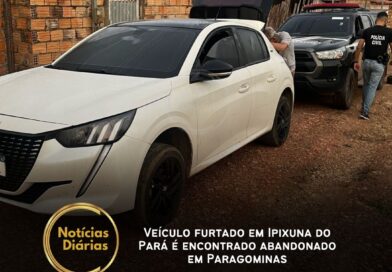Veículo furtado em Ipixuna do Pará é encontrado abandonado em Paragominas