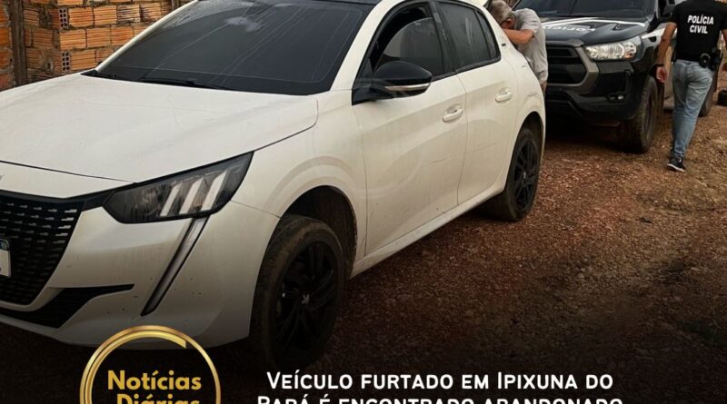 Veículo furtado em Ipixuna do Pará é encontrado abandonado em Paragominas