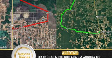 BR-010 está interditada em Aurora do Pará. Condutores são orientados a seguir por desvios provisórios