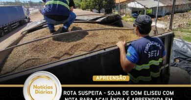 Rota suspeita – Soja de Dom Eliseu com nota para Açailândia é apreendida em Cachoeira do Piriá