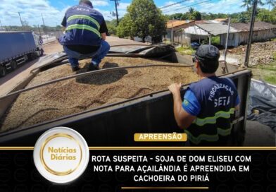 Rota suspeita – Soja de Dom Eliseu com nota para Açailândia é apreendida em Cachoeira do Piriá