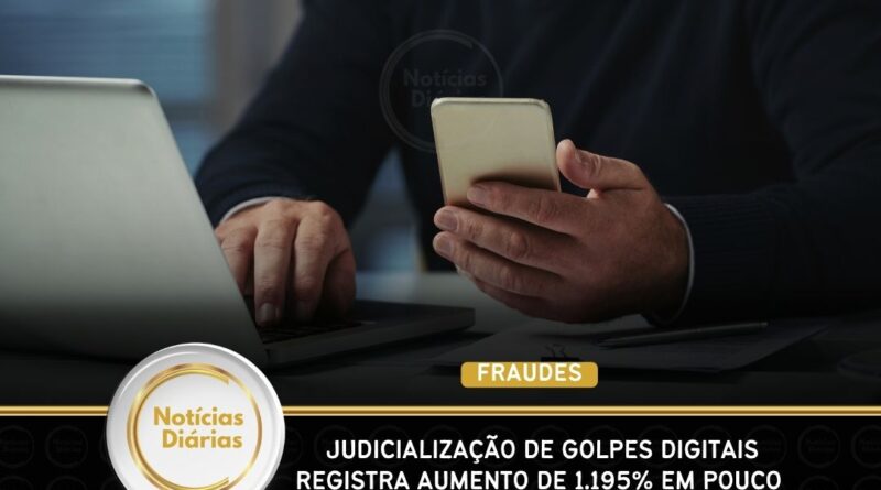  Judicialização de golpes digitais registra aumento de 1.195% em pouco mais de quatro anos