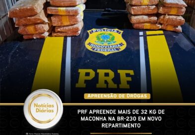 PRF apreende mais de 32 kg de maconha na BR-230 em Novo Repartimento