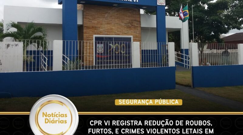 CPR VI registra redução de roubos, furtos e crimes violentos letais em municípios da região